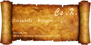 Csipkó Kinga névjegykártya